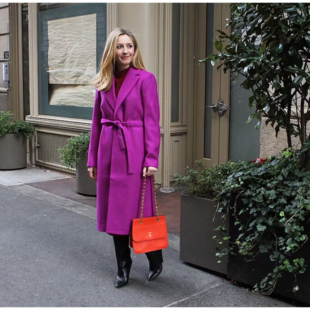 J.Crew Tie-waist topcoat trench in double-serge wool Coat G8009 Size 8